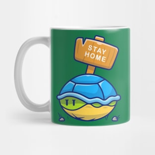 Cute turtle stay at home cartoon Mug